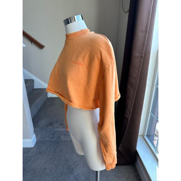 Collusion cropped orange crewneck sweatshirt, size XS - Picture 4 of 9